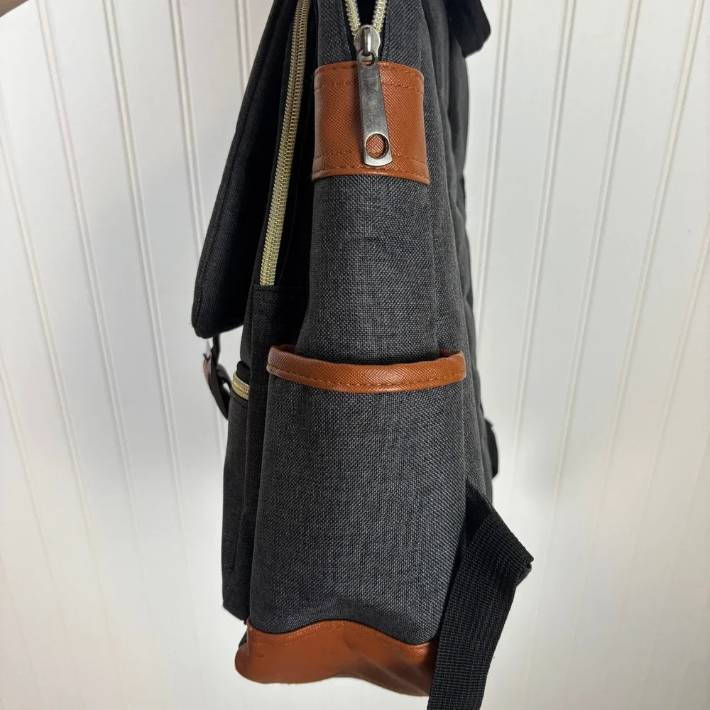 Feskin Laptop Backpack Unisex OS Grey Canvas Professional Rucksack Bag